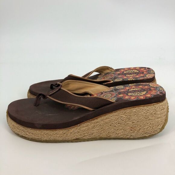 Airwalk Lemens Espadrille Flip Flops Size 8‎ Brown Sandals - Picture 1 of 8